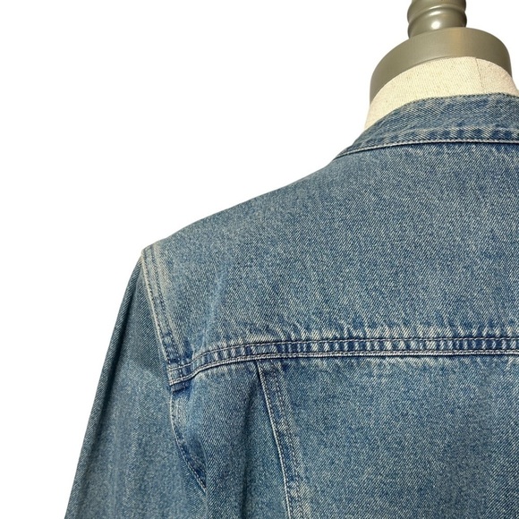 J. JILL Out Of The Blue Vintage Boxy Jean Cotton Denim Button Jacket Size Small - Picture 8 of 10